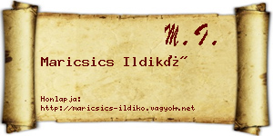 Maricsics Ildikó névjegykártya